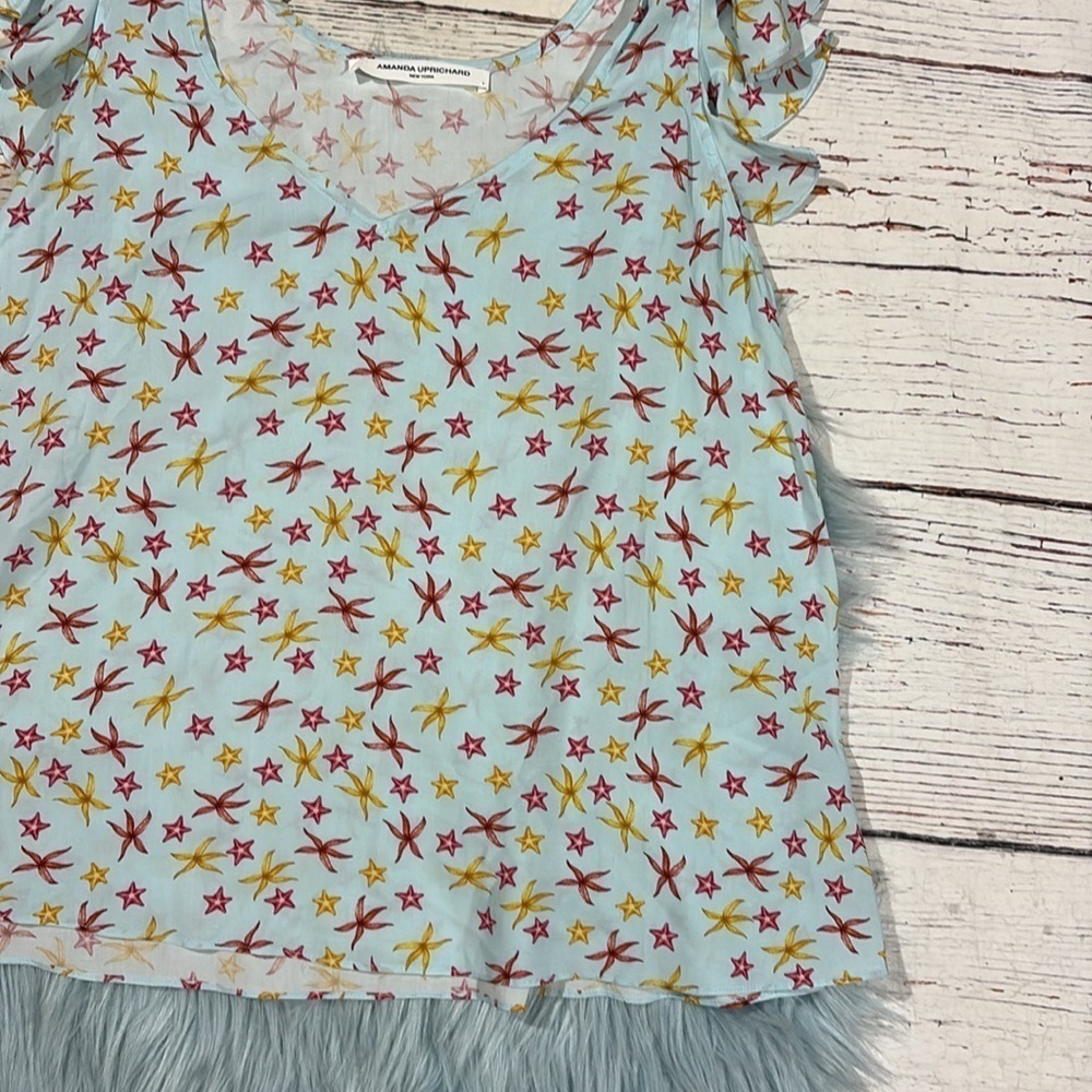 Amanda Uprichard Star Patterned Ruffle Flutter Tank - Picture 6 of 6